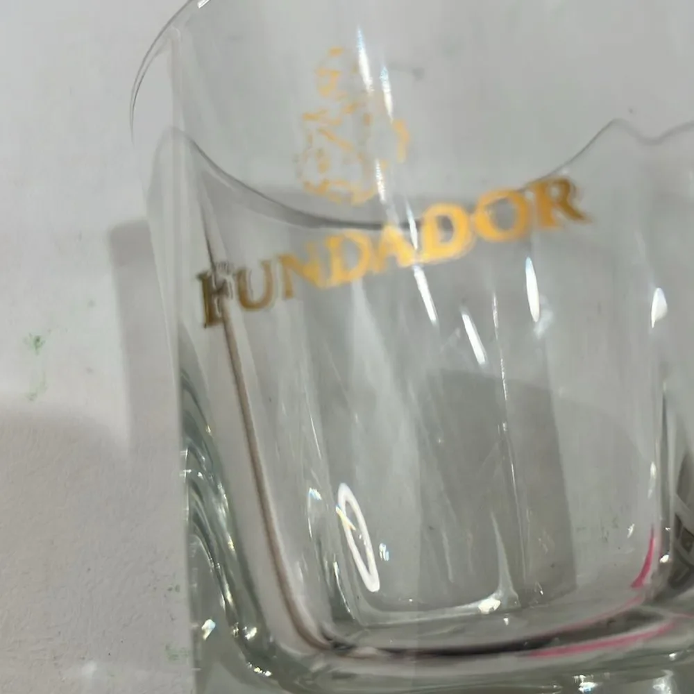 Fundador 12 Ounce Rocks Glass Libby Duratuff USA Heavy 3 1/2 In Tall 3 1/4 Round